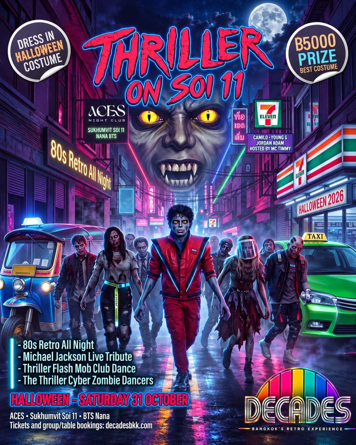 Decades - Bangkok's Retro Experience - Halloween flyer