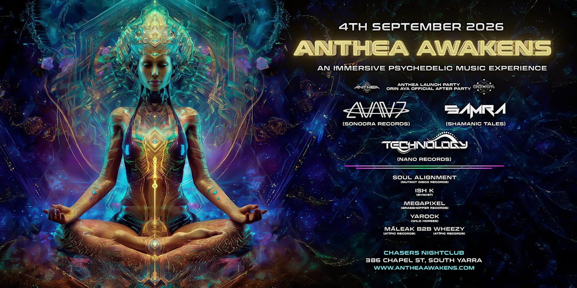 Anthea Awakens Launch Party & Orin Aya Official After Party flyer - image 2 of 2