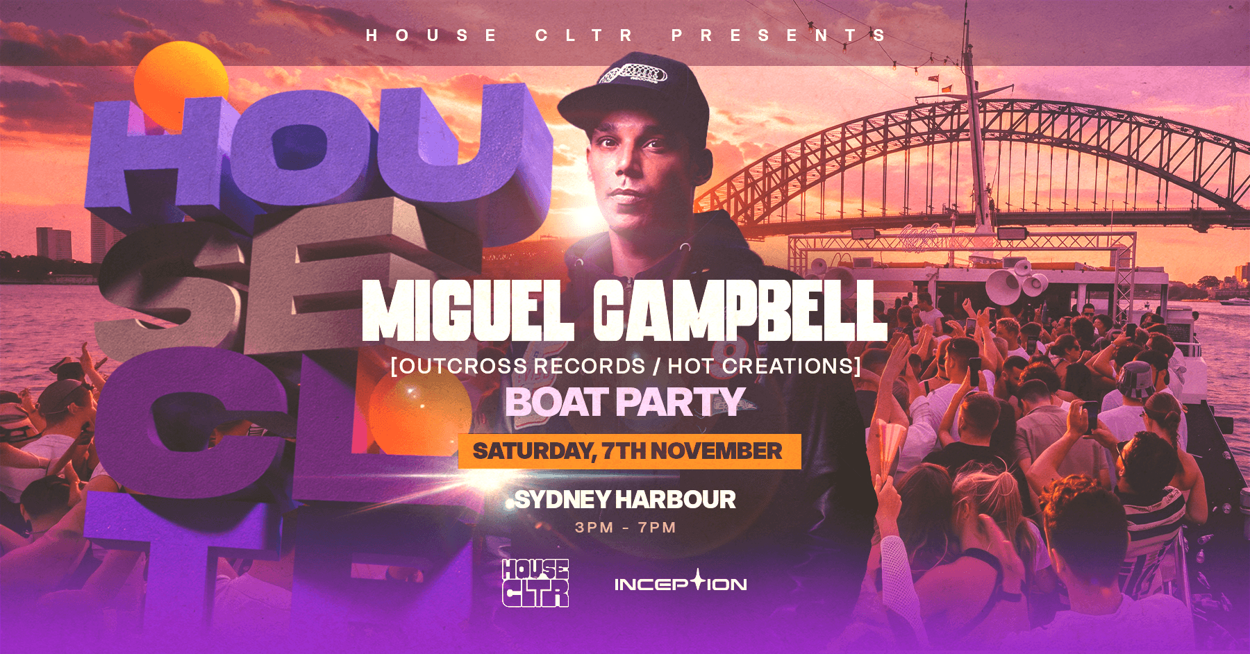 House CLTR Ibiza Boat Party ft. Miguel Campbell flyer