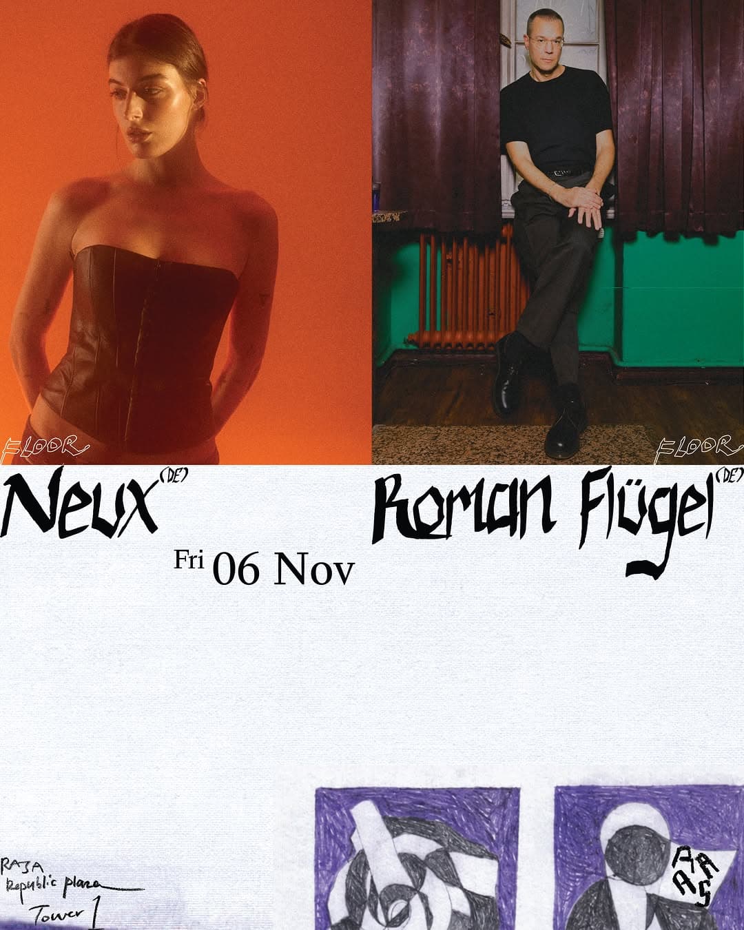 RASA presents Roman Flügel (DE) & Neux (DE) flyer