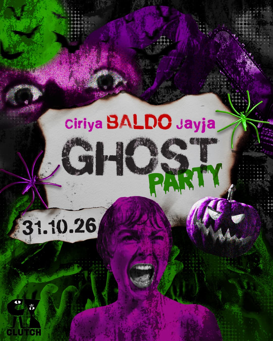 Clutch Halloween Party presents Baldo flyer