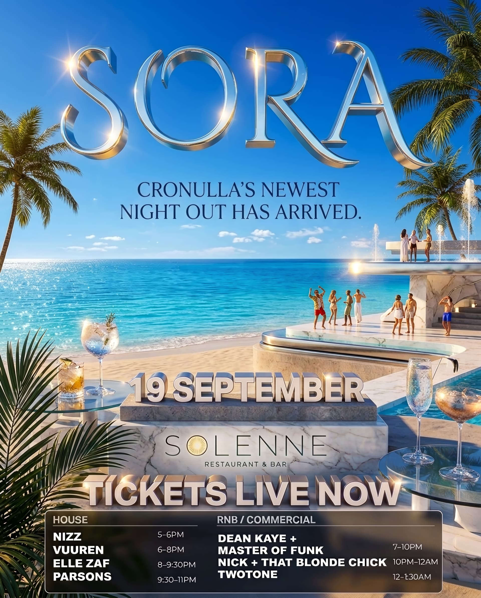 Sora Sydney - Sydney's New Home For House and Hip Hop LAUNCH PARTY flyer