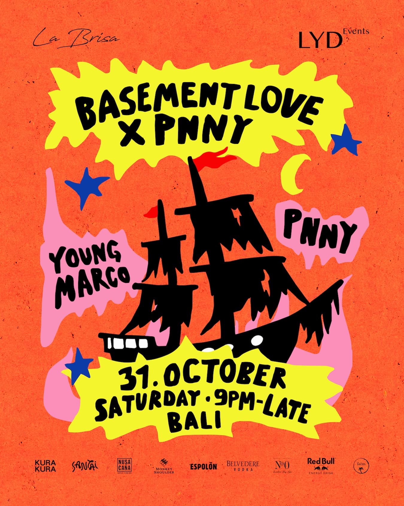 Halloween x Basement Love x PNNY ft. Young Marco flyer