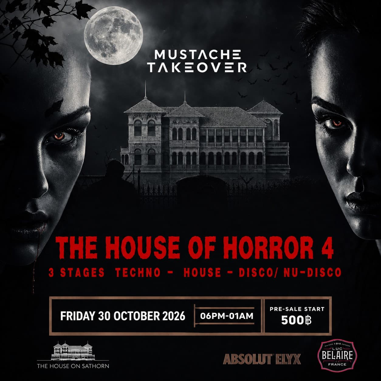 Mustache Takeover: The House of Horror 4 flyer