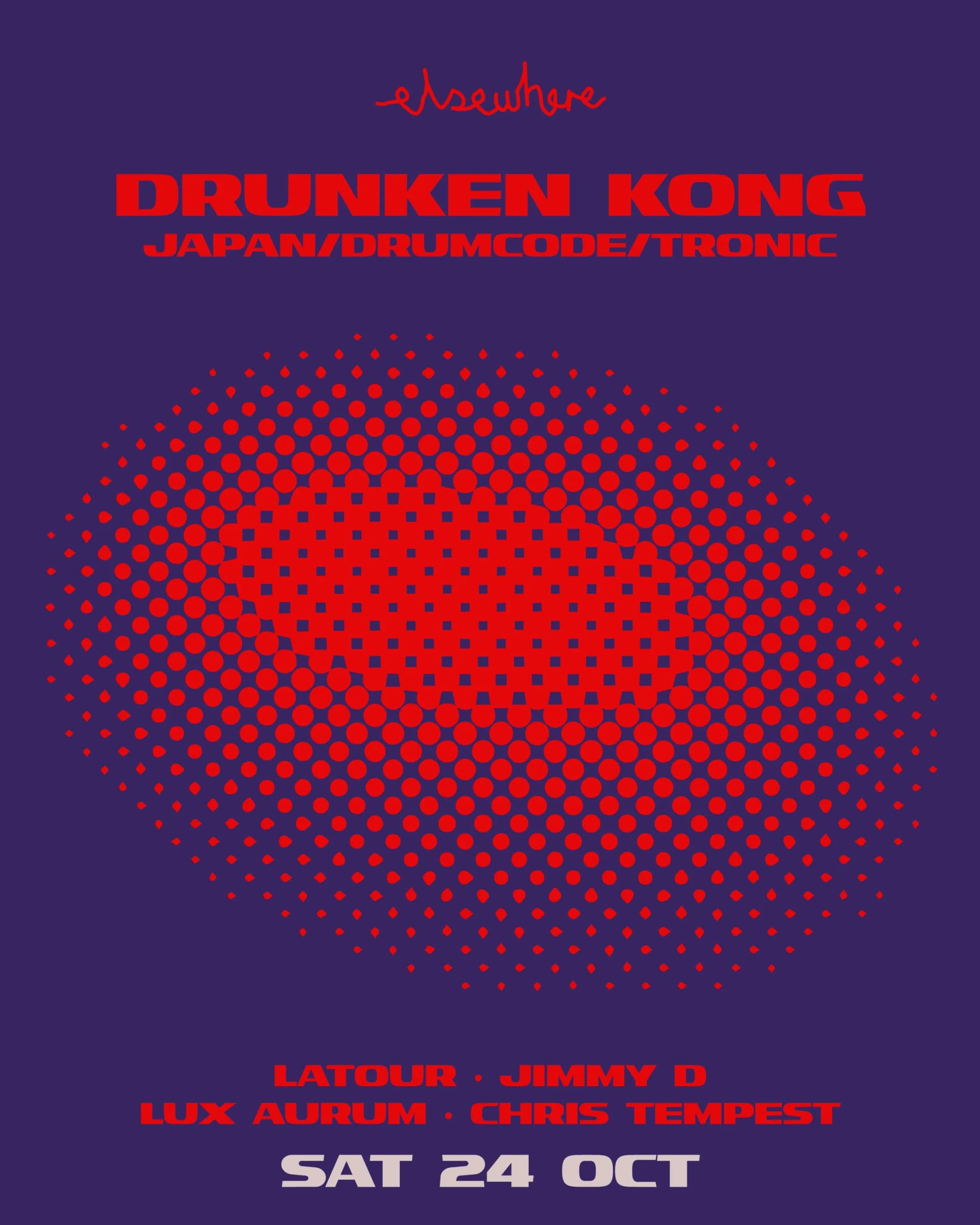 Drunken Kong (Japan/Drumcode) flyer