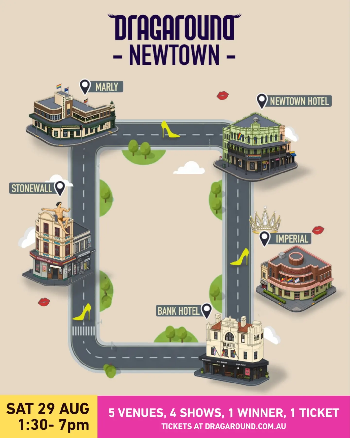 DRAGAROUND – Australia's First-ever Daytime Drag Pub Crawl flyer - image 2 of 10