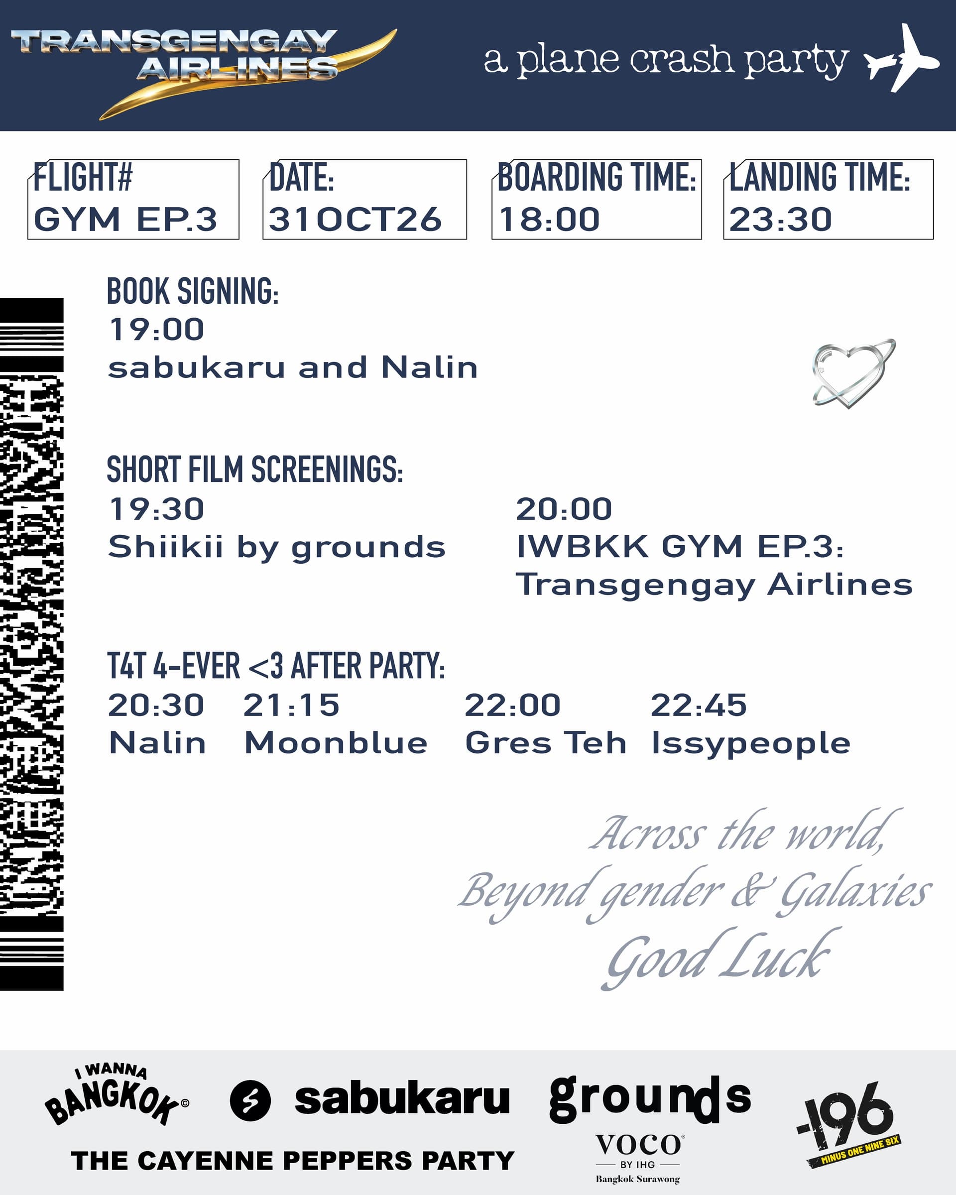 Transgengay Airlines: a plane crash party flyer - image 2 of 2