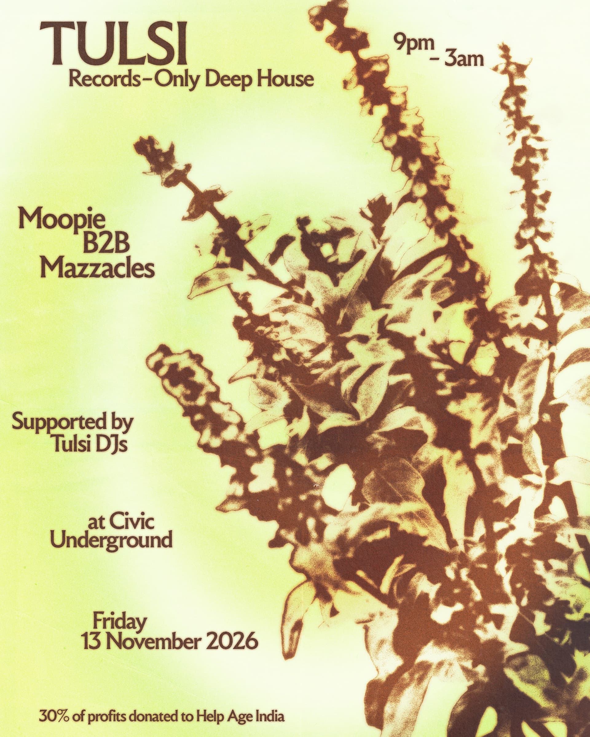 Tulsi / Moopie b2b Mazzacles flyer