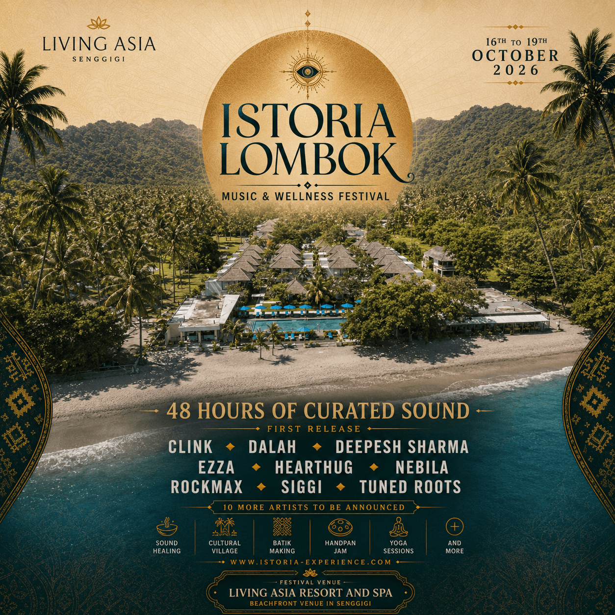Istoria Lombok Music & Wellness Festival flyer