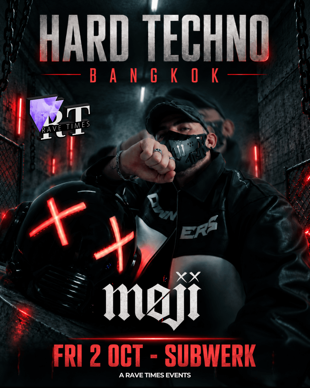 Hard Techno with MOJI (Unchained) ! - by Rave Times flyer