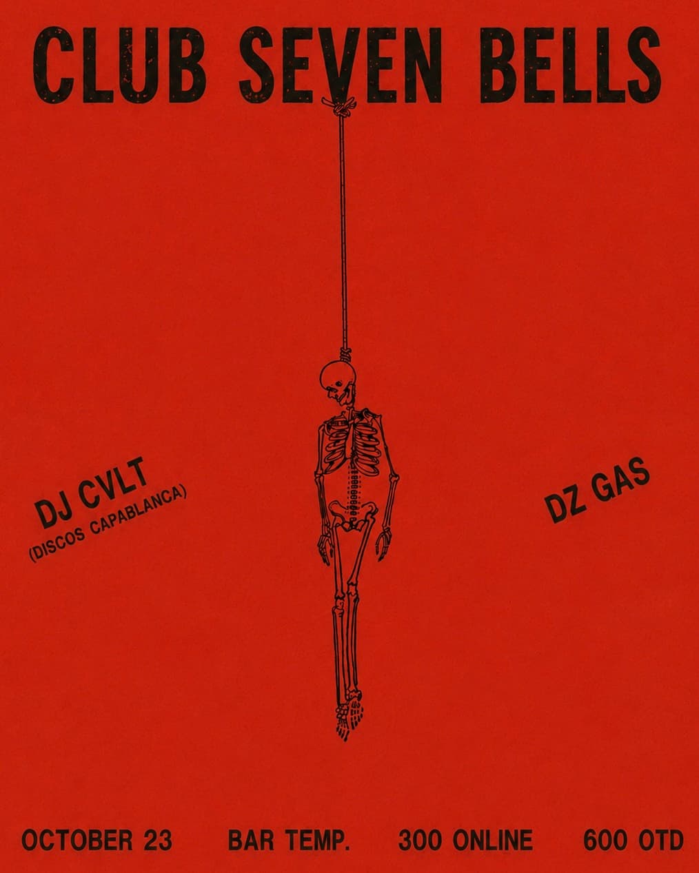 Club Seven Bells invites DJ CVLT flyer