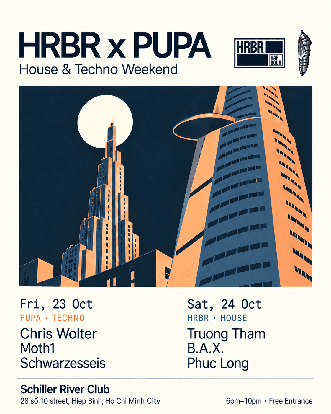 HRBR x PUPA - House & Techno Weekend flyer