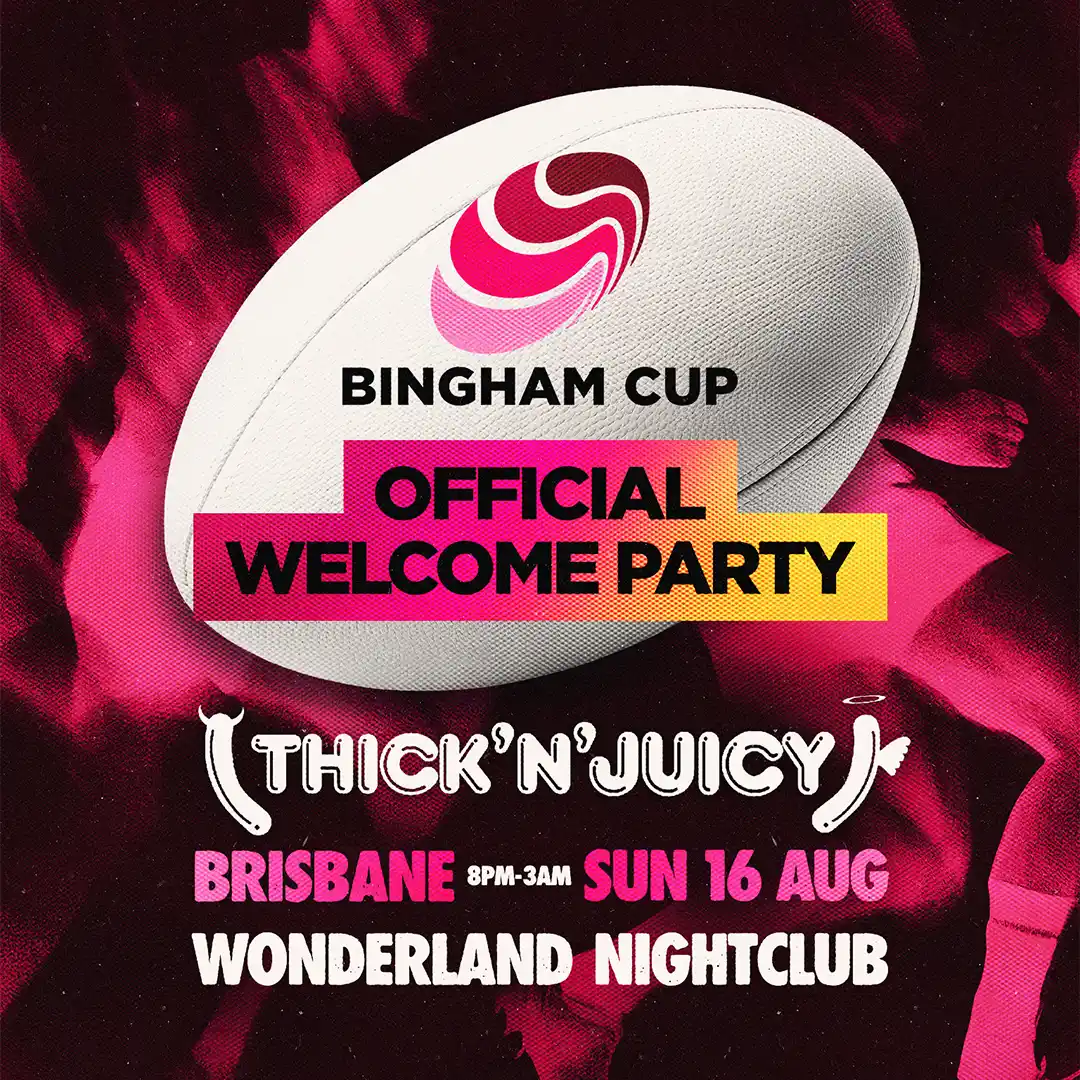 Bingham Cup - Official Welcome Party 🏉🌈 flyer