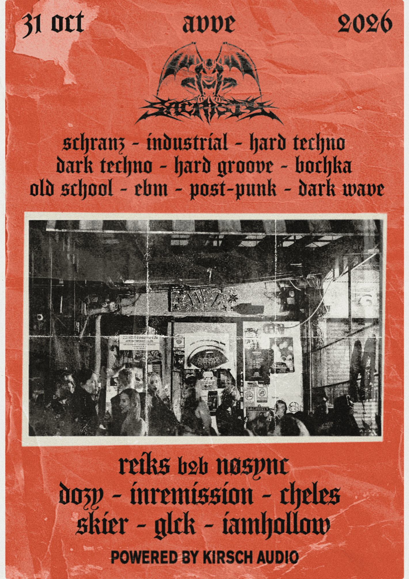 SACRISTY Halloween — AVVE Day 2 flyer