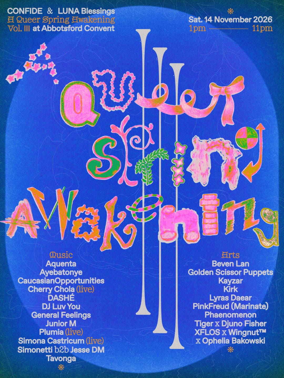 CONFIDE & LUNA Blessings: A Queer Spring Awakening III flyer