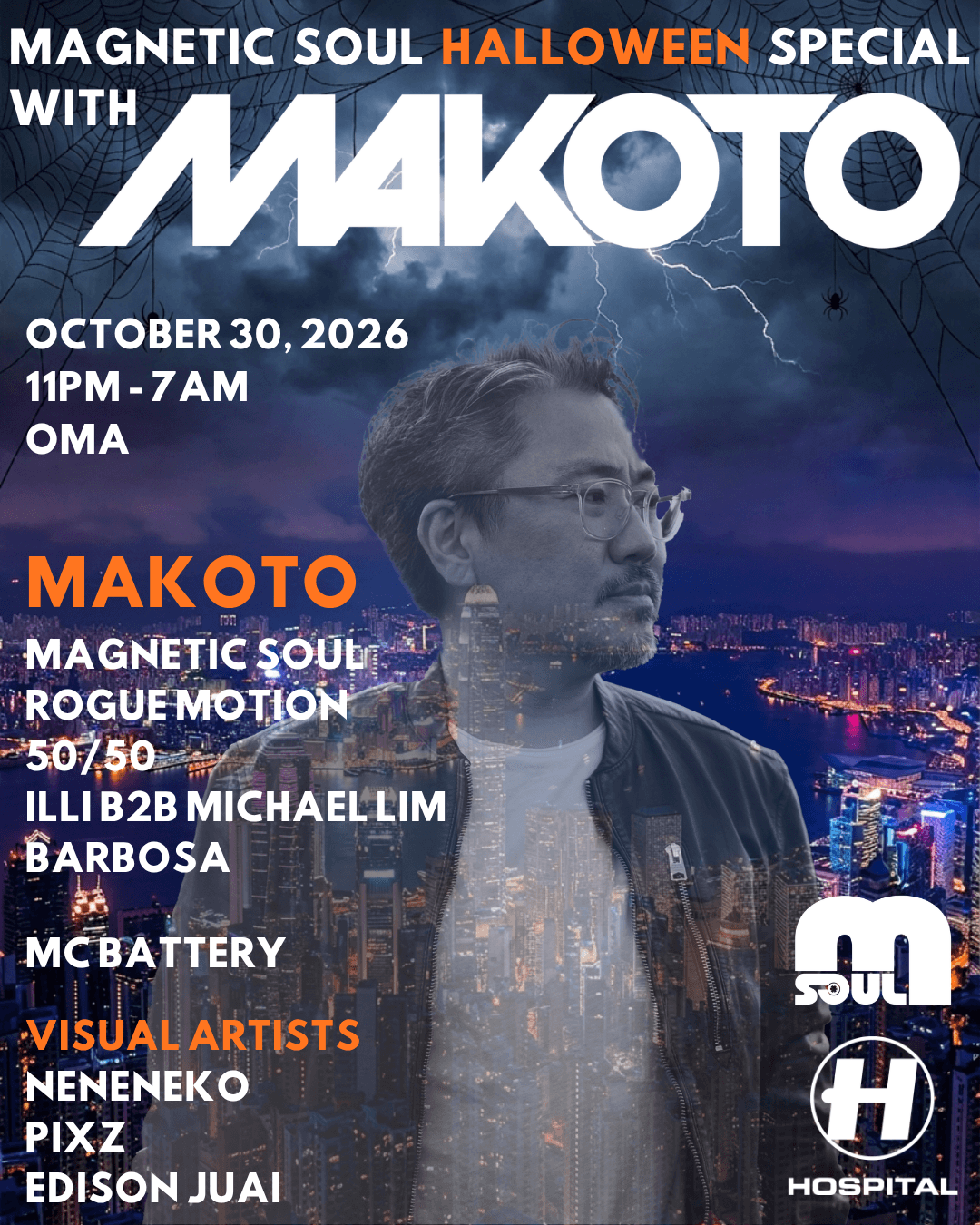 Magnetic Soul Halloween Special with Makoto flyer