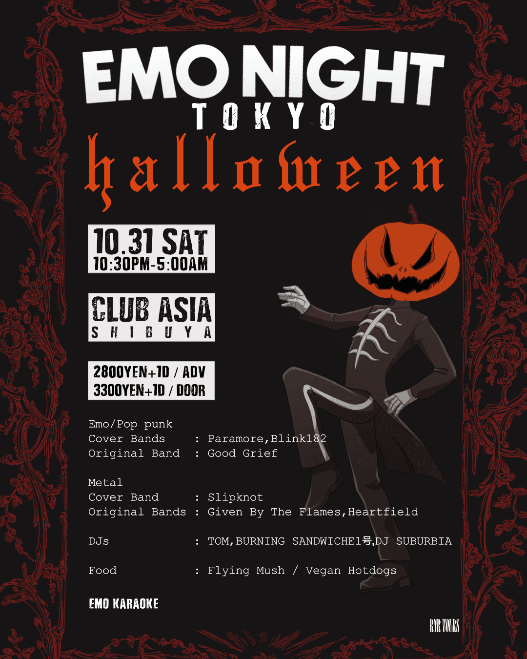 EMO NIGHT HALLOWEEN flyer