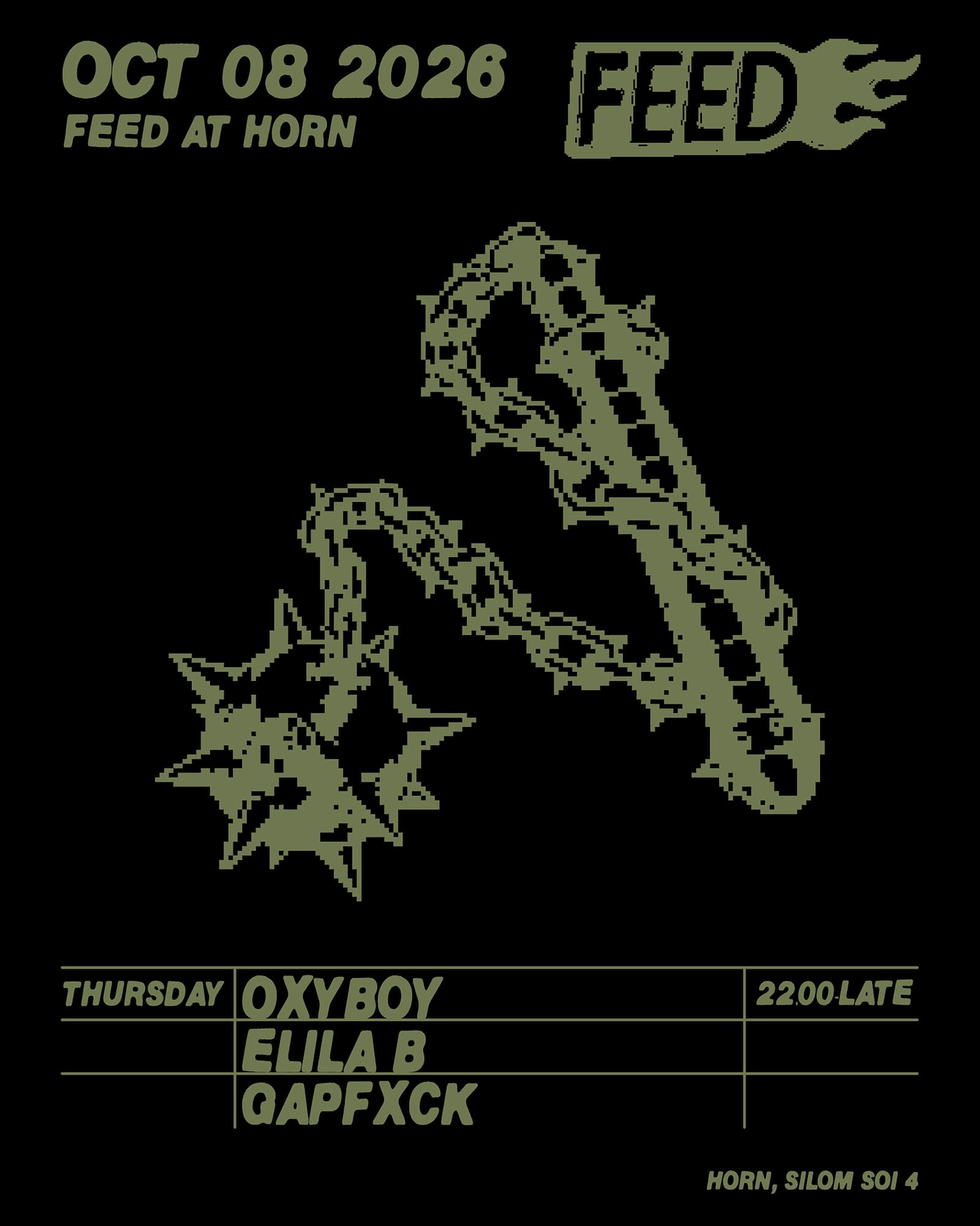 FEED with OXYBOY / Elila.b / GAPFXCK flyer