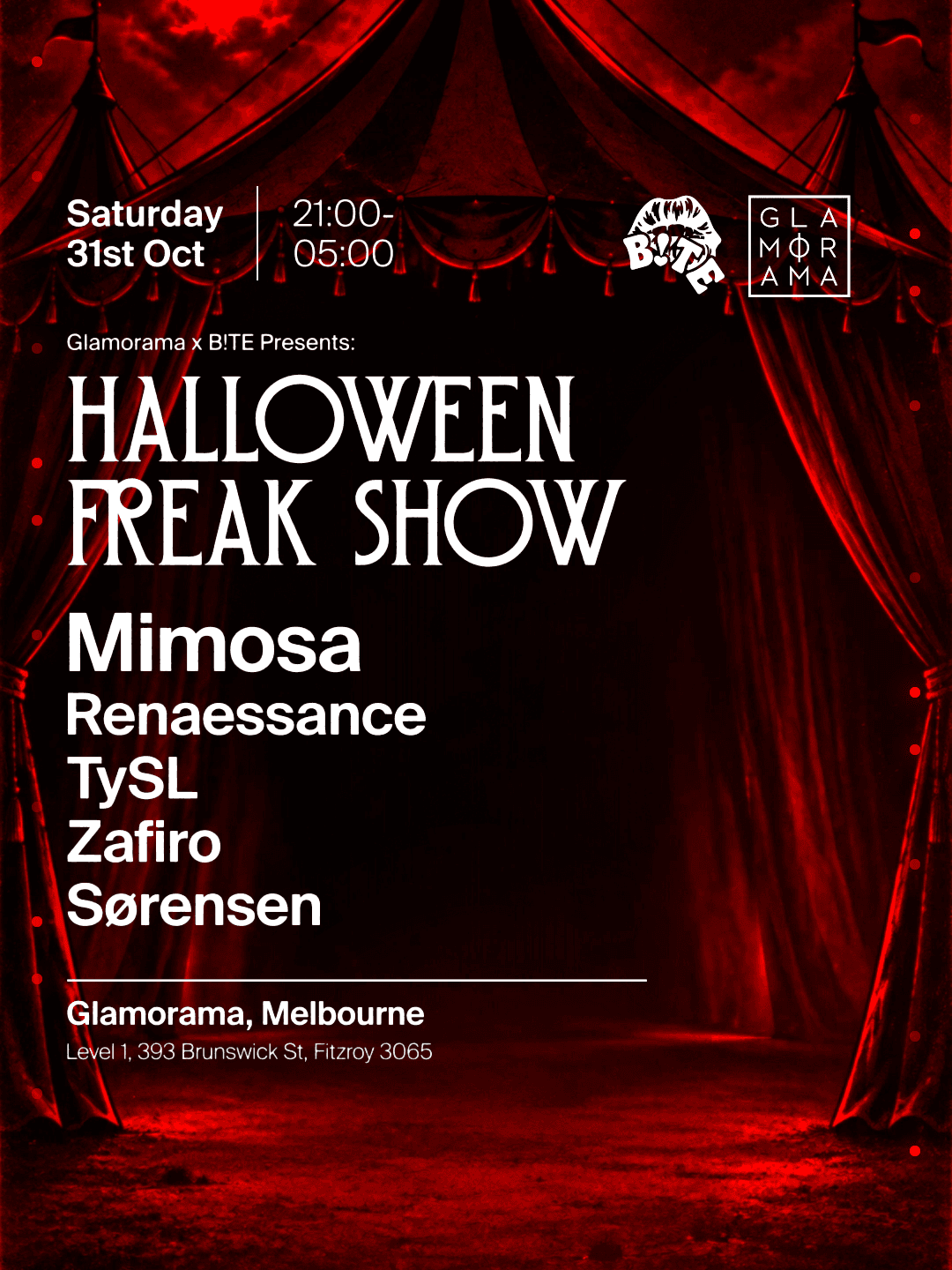 Halloween Freak Show flyer