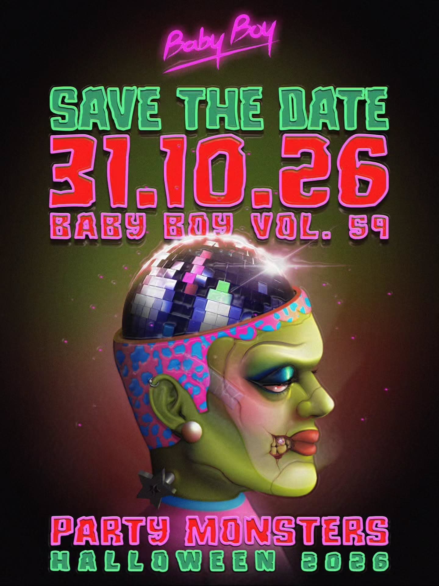 BABY BOY - Party Monsters Halloween flyer