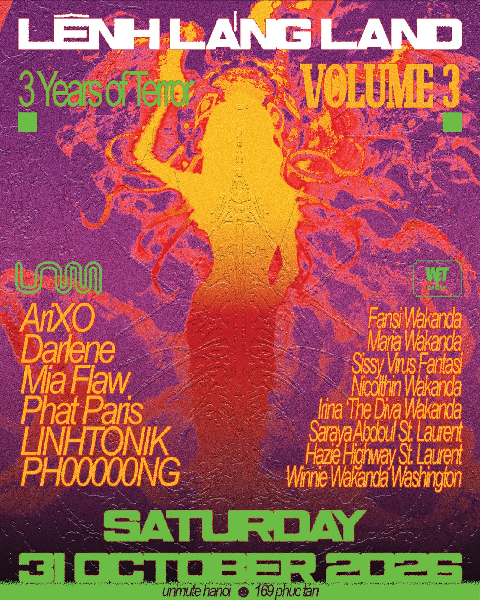 WET DYNASTY: LÊNH LÁNG LAND VOL III: 3 YEARS OF TERROR flyer