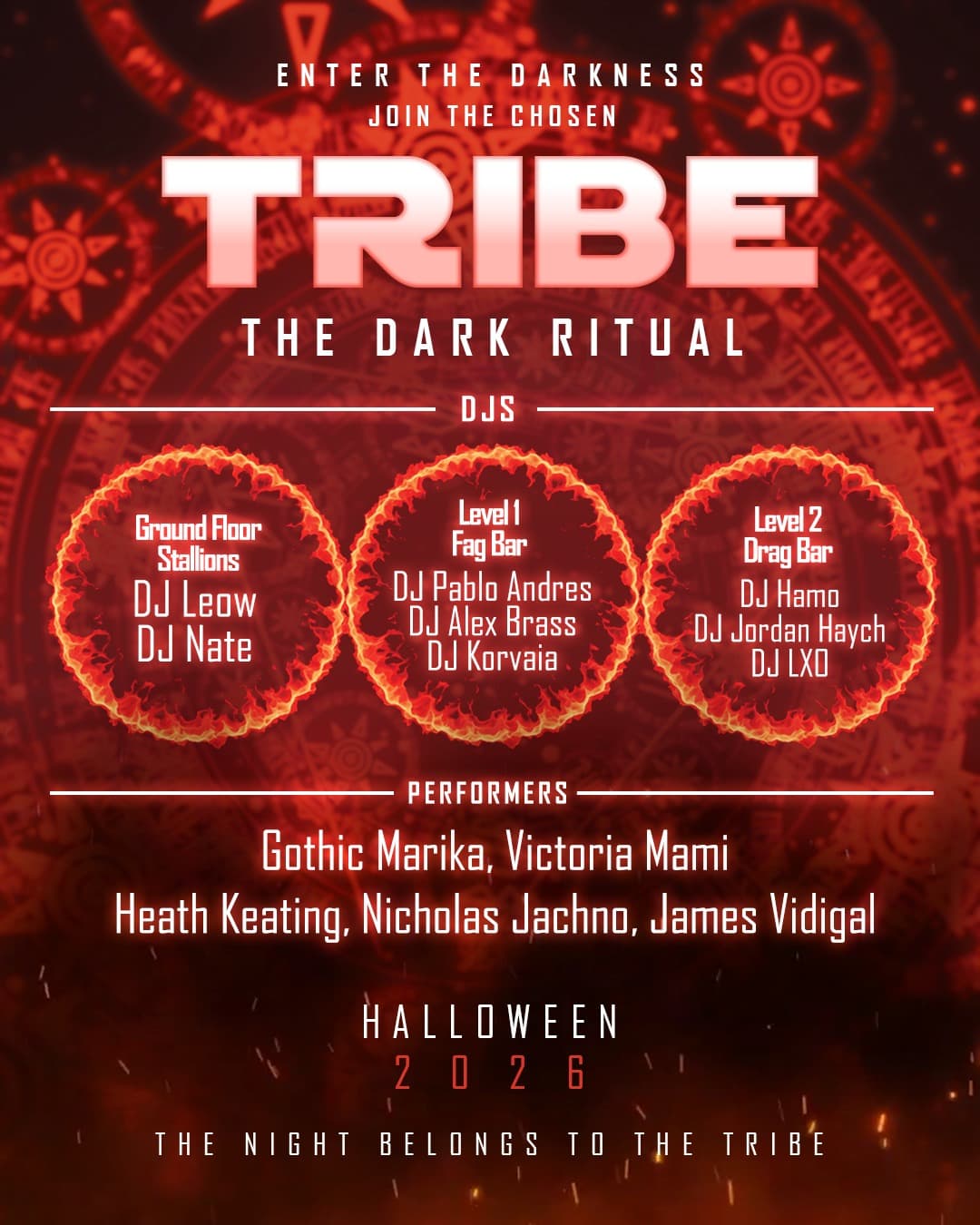 TRIBE HALLOWEEN - THE DARK RITUAL flyer - image 2 of 2