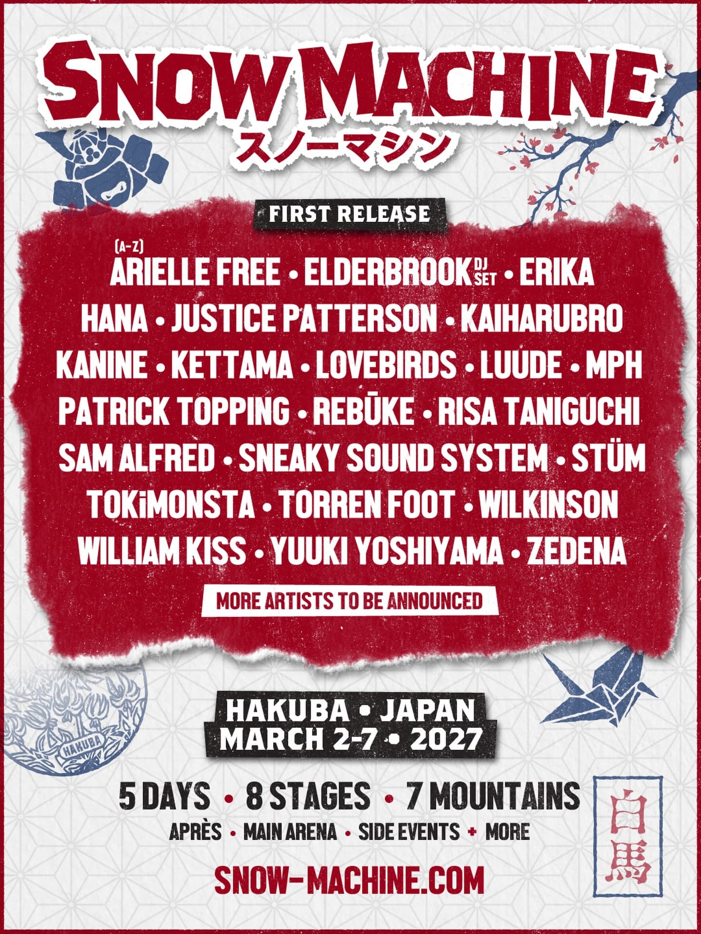 SNOW MACHINE JAPAN 2027 flyer