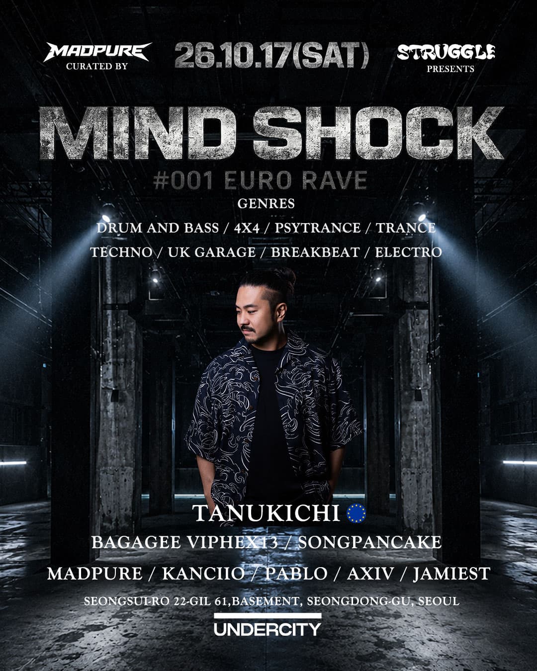 Struggle presents Mind Shock #001 Euro Rave flyer