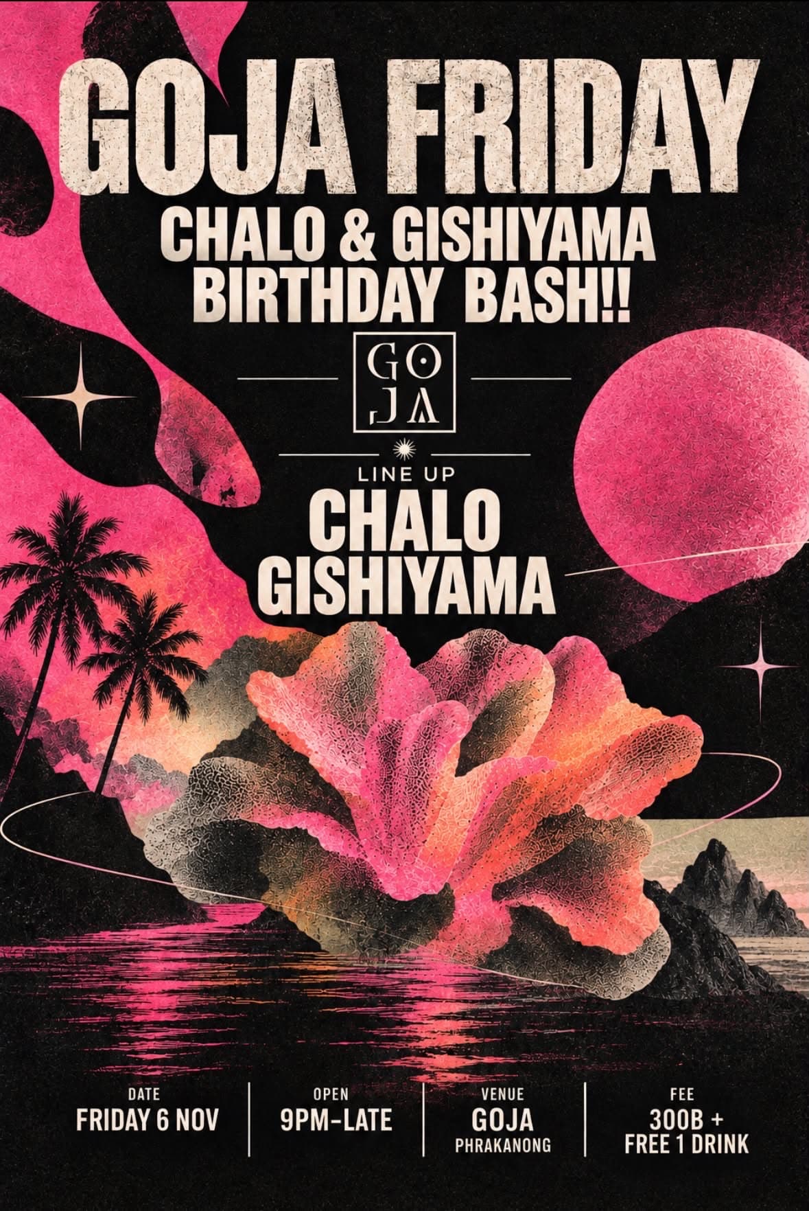 Chalo & Gishiyama Birthday Bash flyer