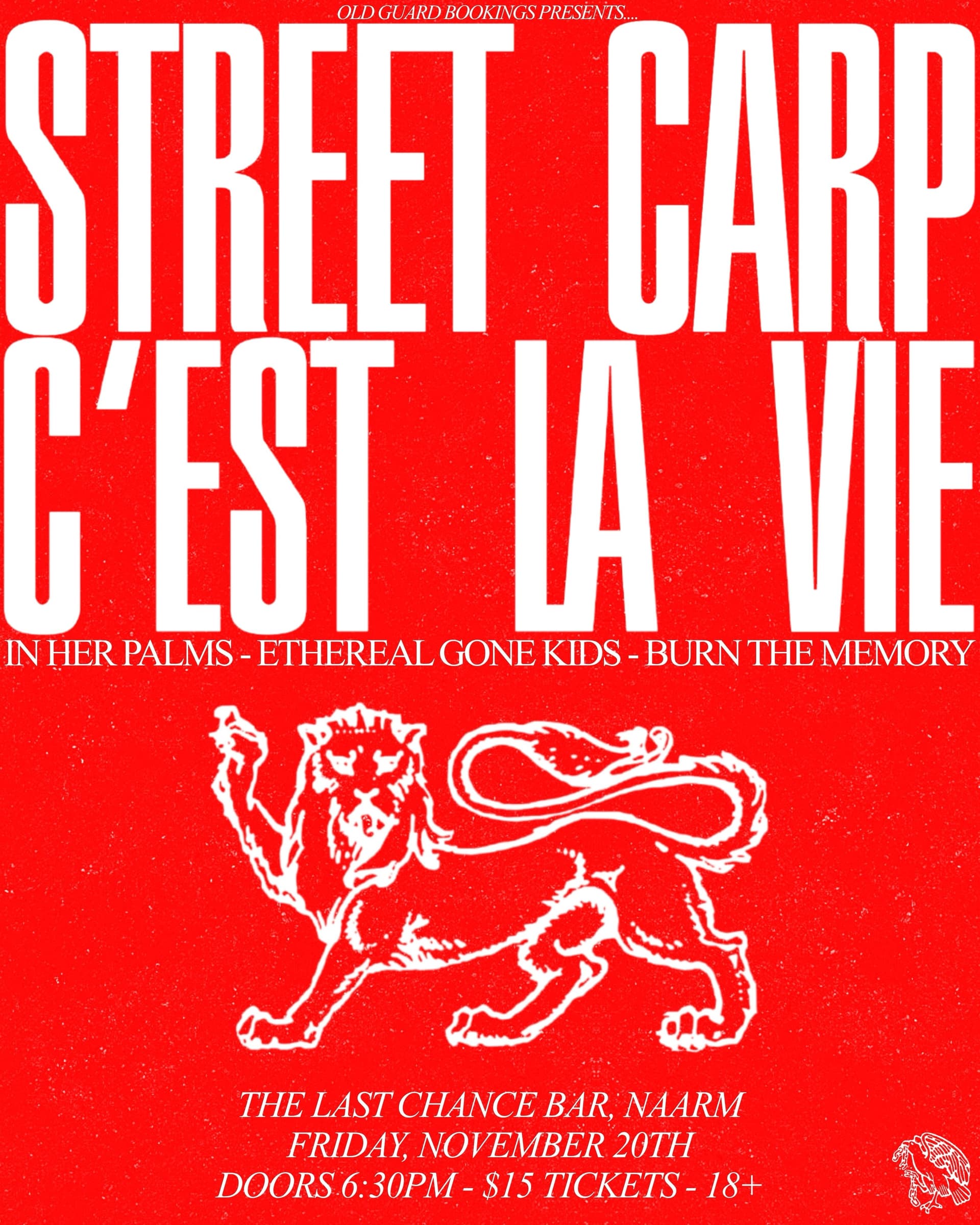 STREET CARP & C'EST LA VIE with In Her Palms, Ethereal Gone Kids, Burn The Memory flyer