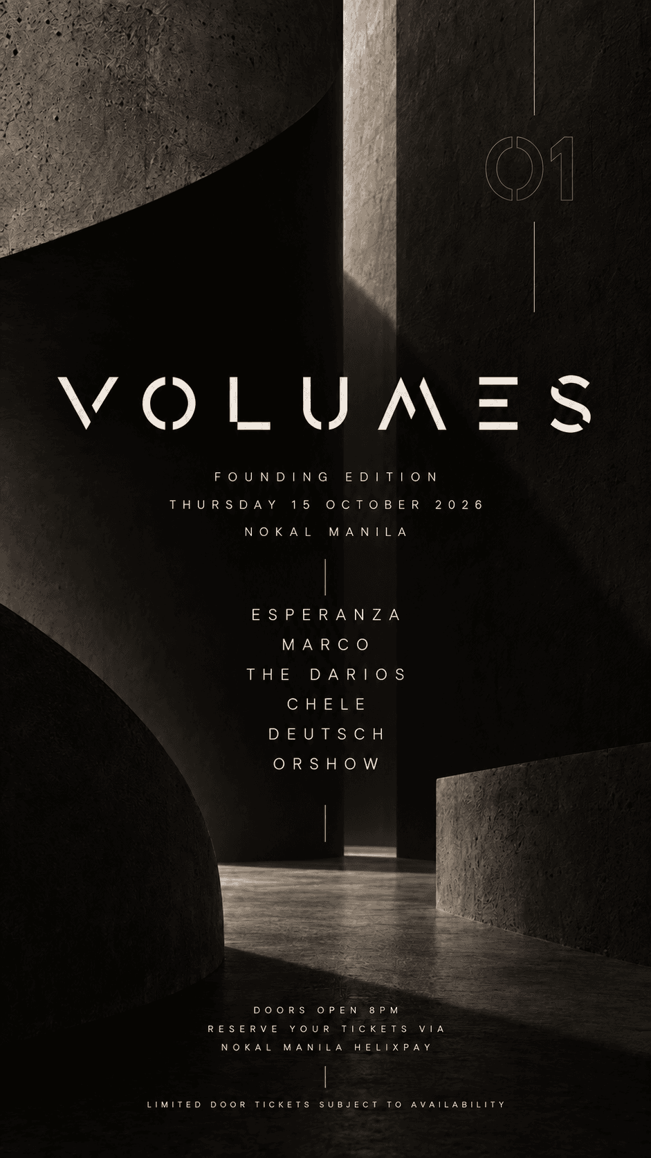 VOLUMES 01: Founding Edition flyer