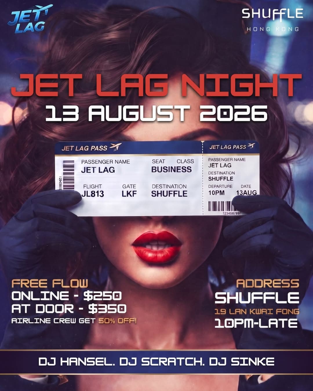 Jetlag Takeover at Shuffle flyer