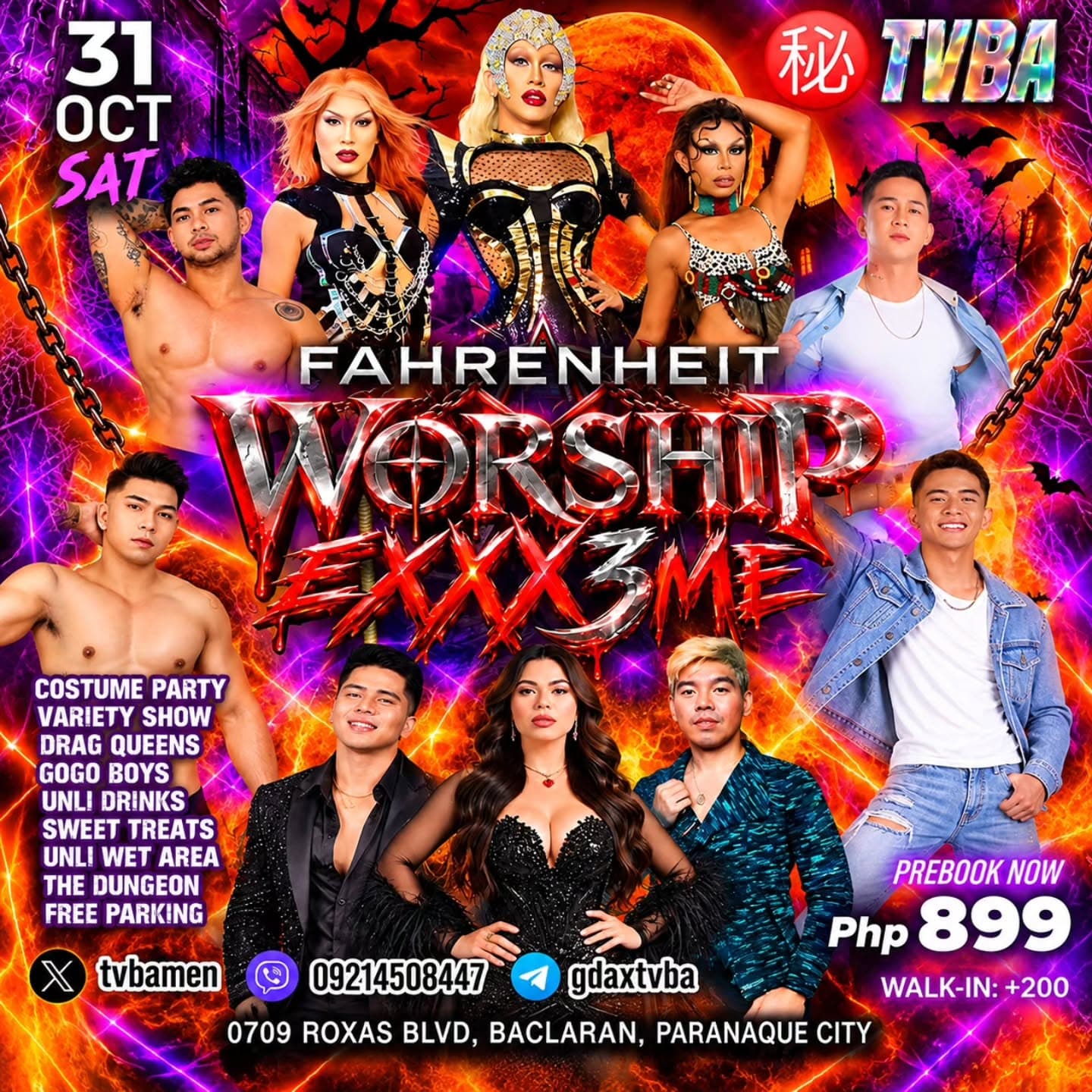 WORSHIP EXXX3ME - Halloween Ball at FAHRENHEIT flyer