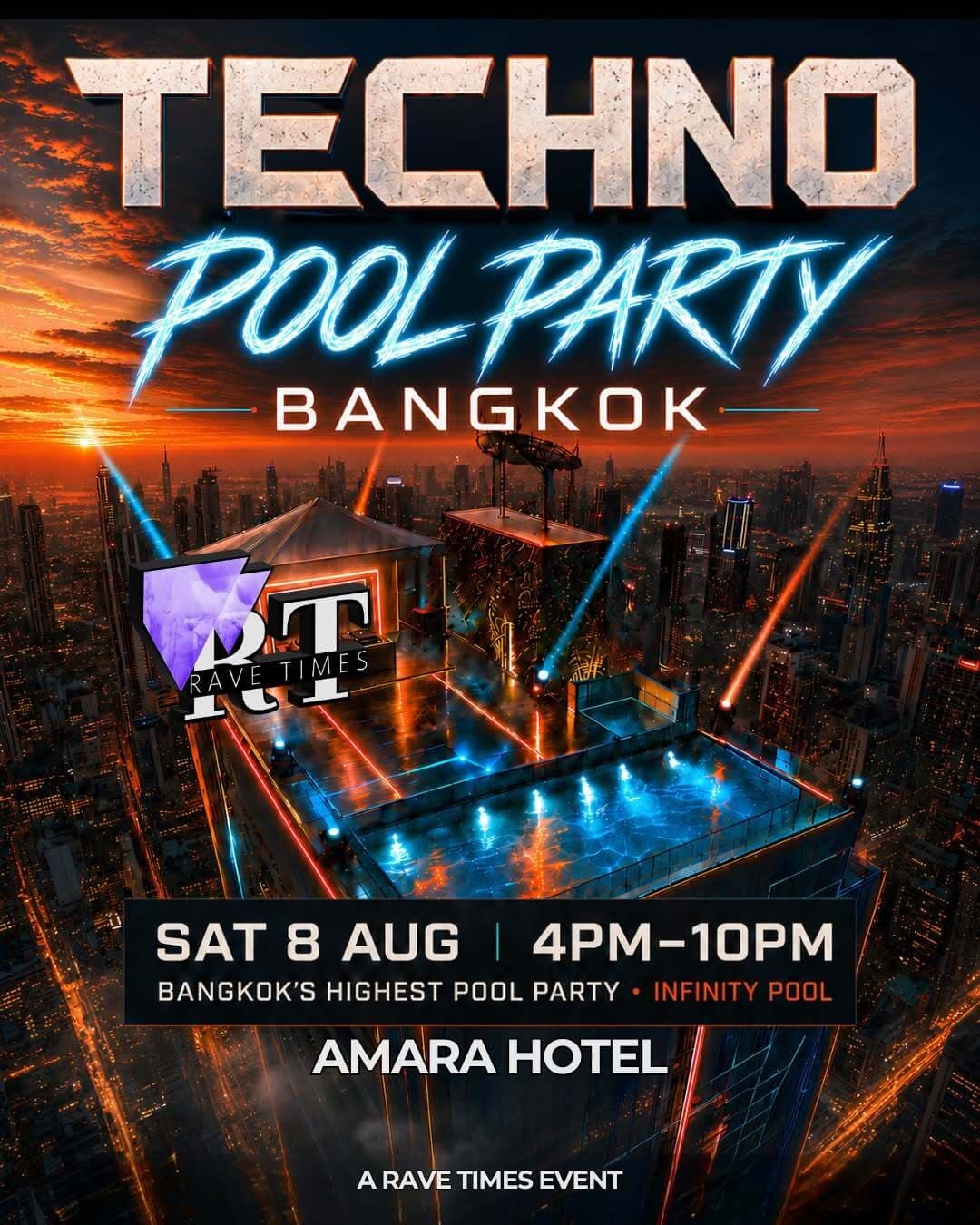 Bangkok TECHNO Pool Party flyer