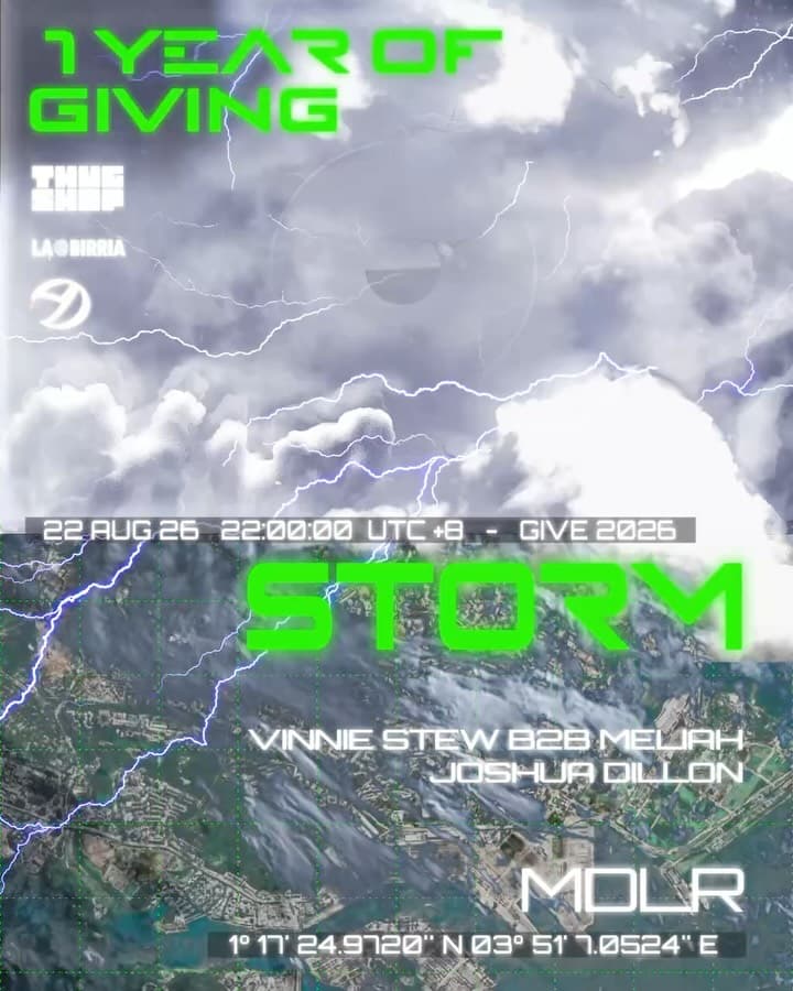 GIVE. 1st Anniversary with STORM flyer