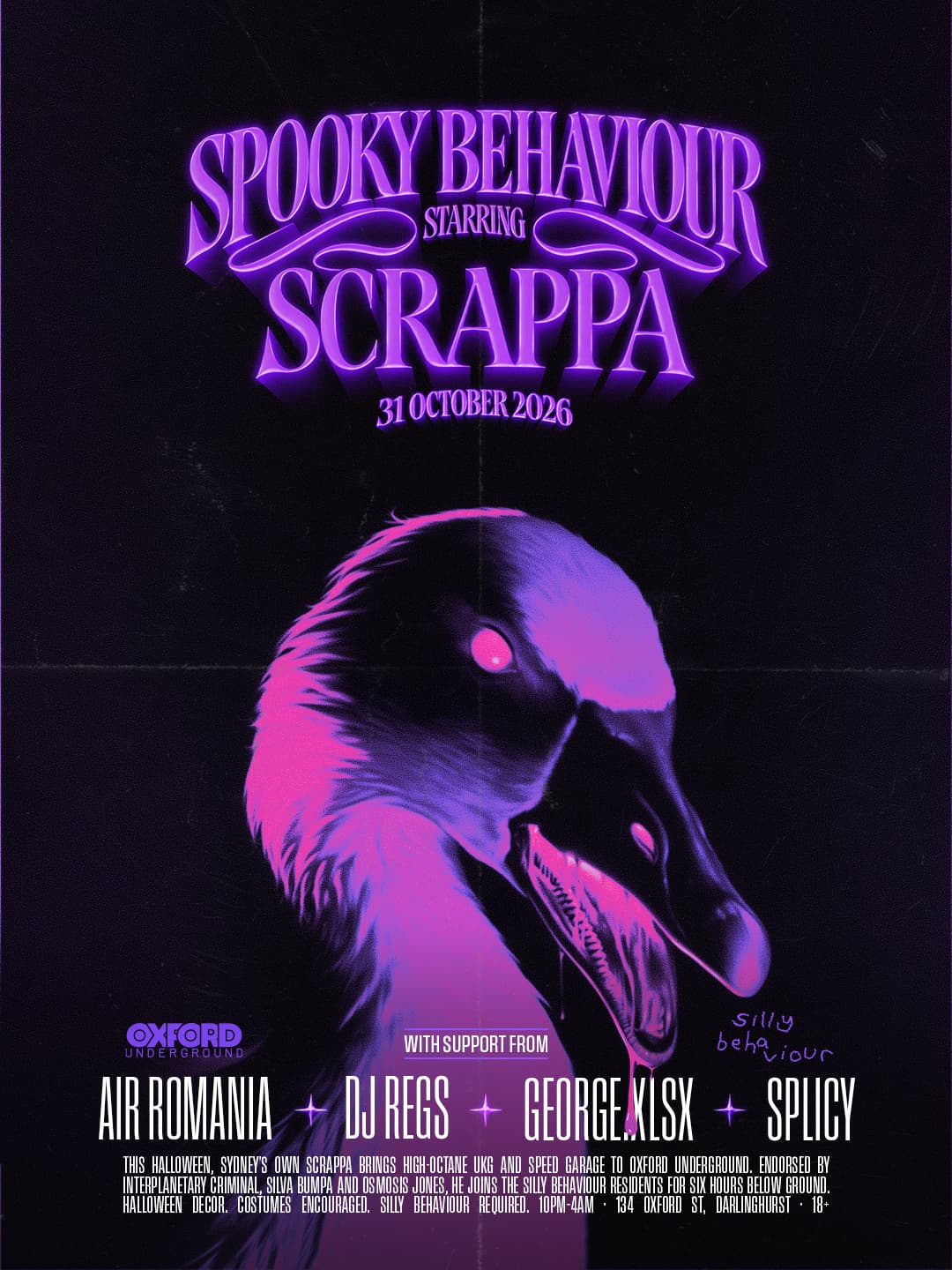 Spooky Behaviour Starring Scrappa flyer
