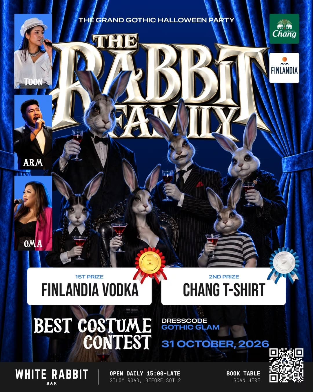 THE RABBIT FAMILY — THE GRAND GOTHIC HALLOWEEN PARTY flyer