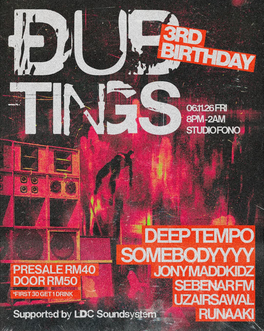 Dub Tings 3rd Birthday flyer