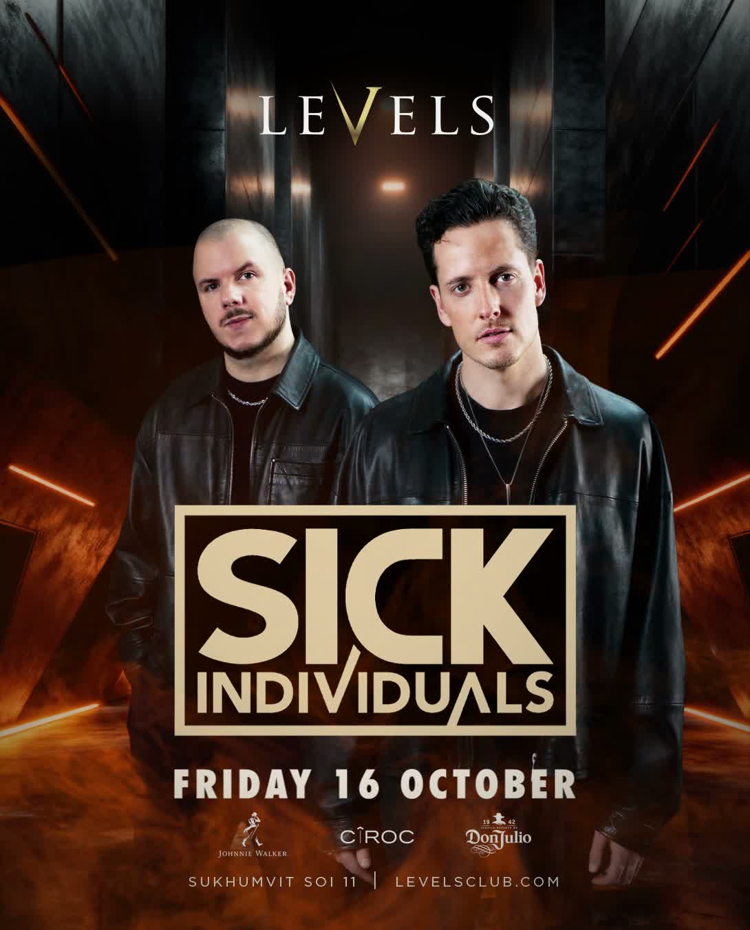 SICK INDIVIDUALS at Levels flyer