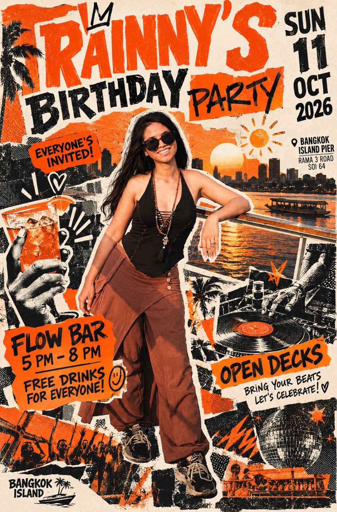 Rainny's Birthday Party flyer