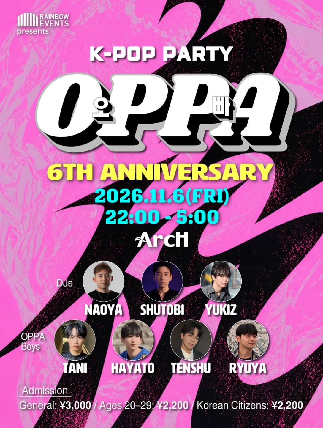 K-POP PARTY OPPA 6TH ANNIVERSARY flyer