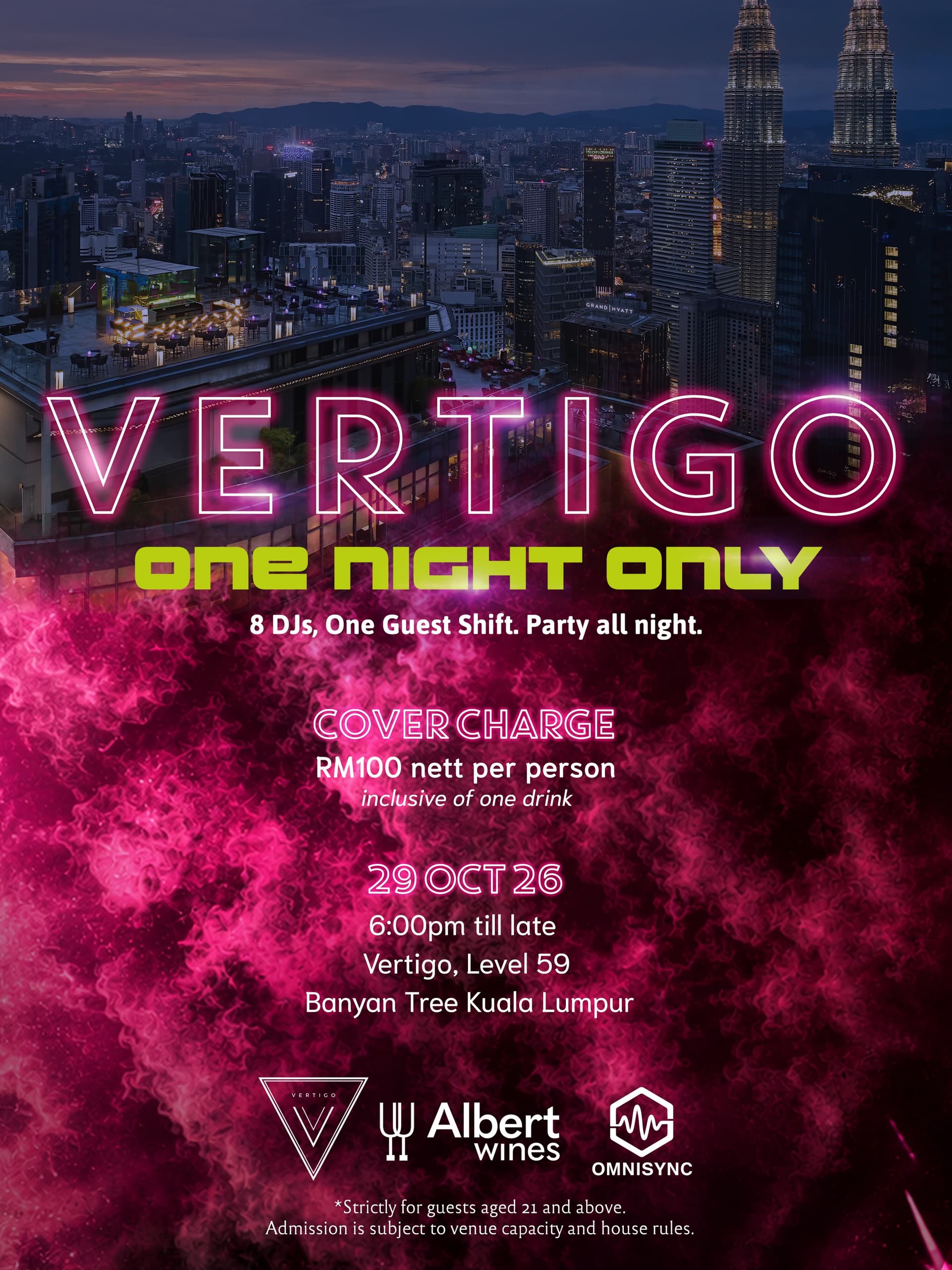 VERTIGO One Night Only flyer