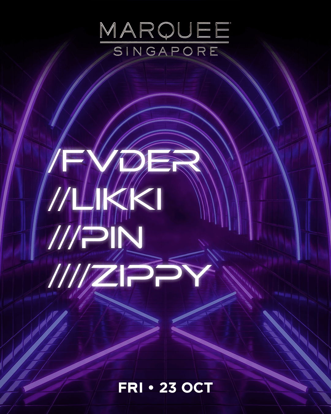 FVDER, LIKKI, PIN & ZIPPY flyer