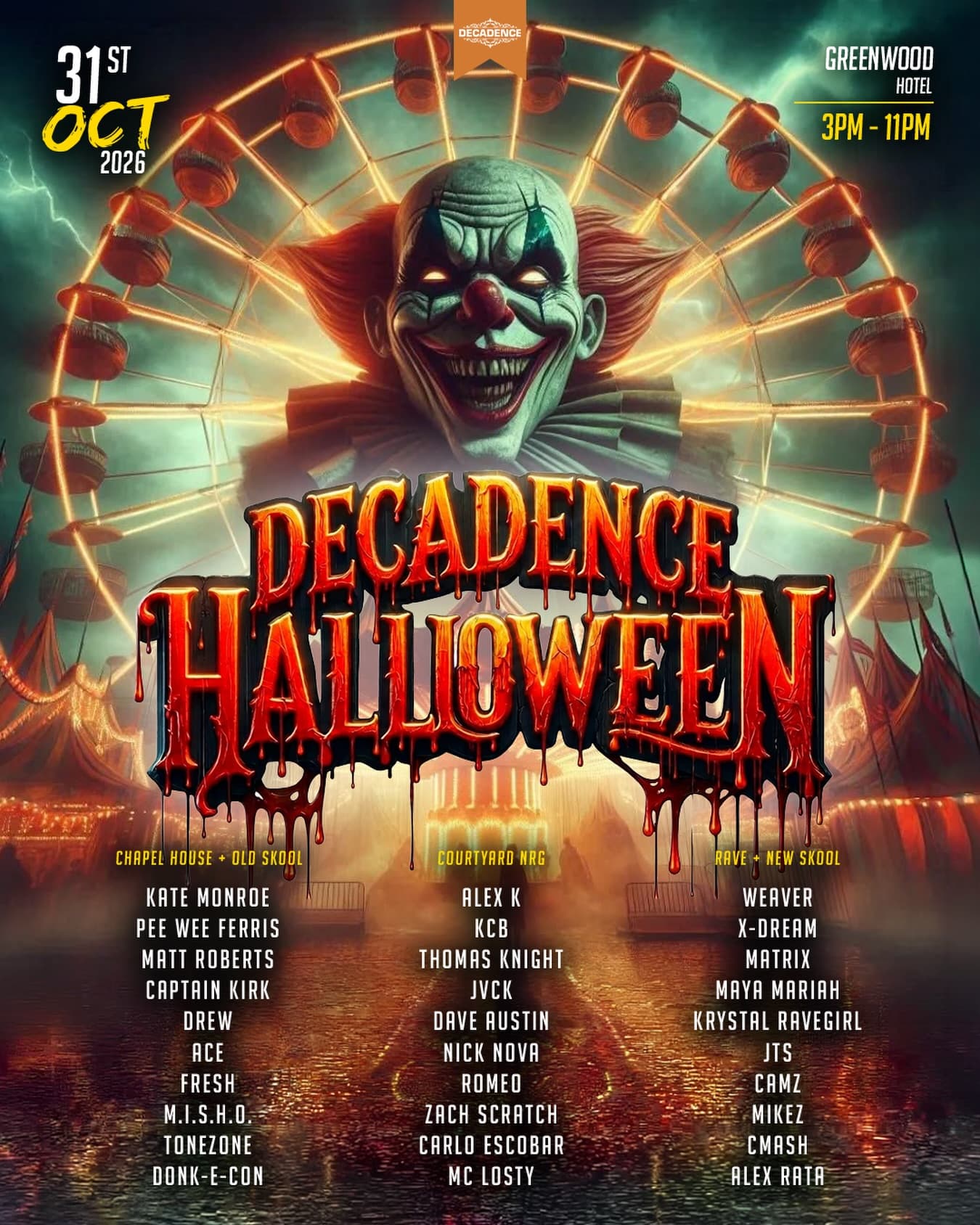 Decadence Halloween flyer