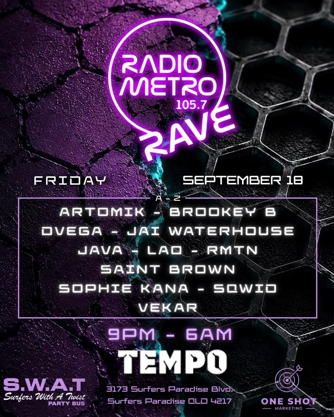 Radio Metro & NEXUS ALL-NIGHT RAVE flyer