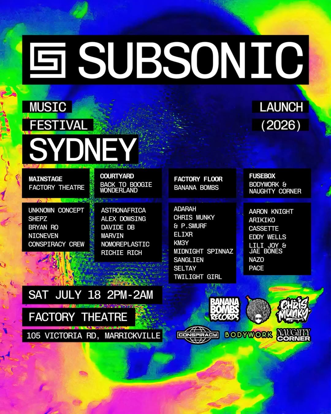 Subsonic Music Festival Launch Party flyer