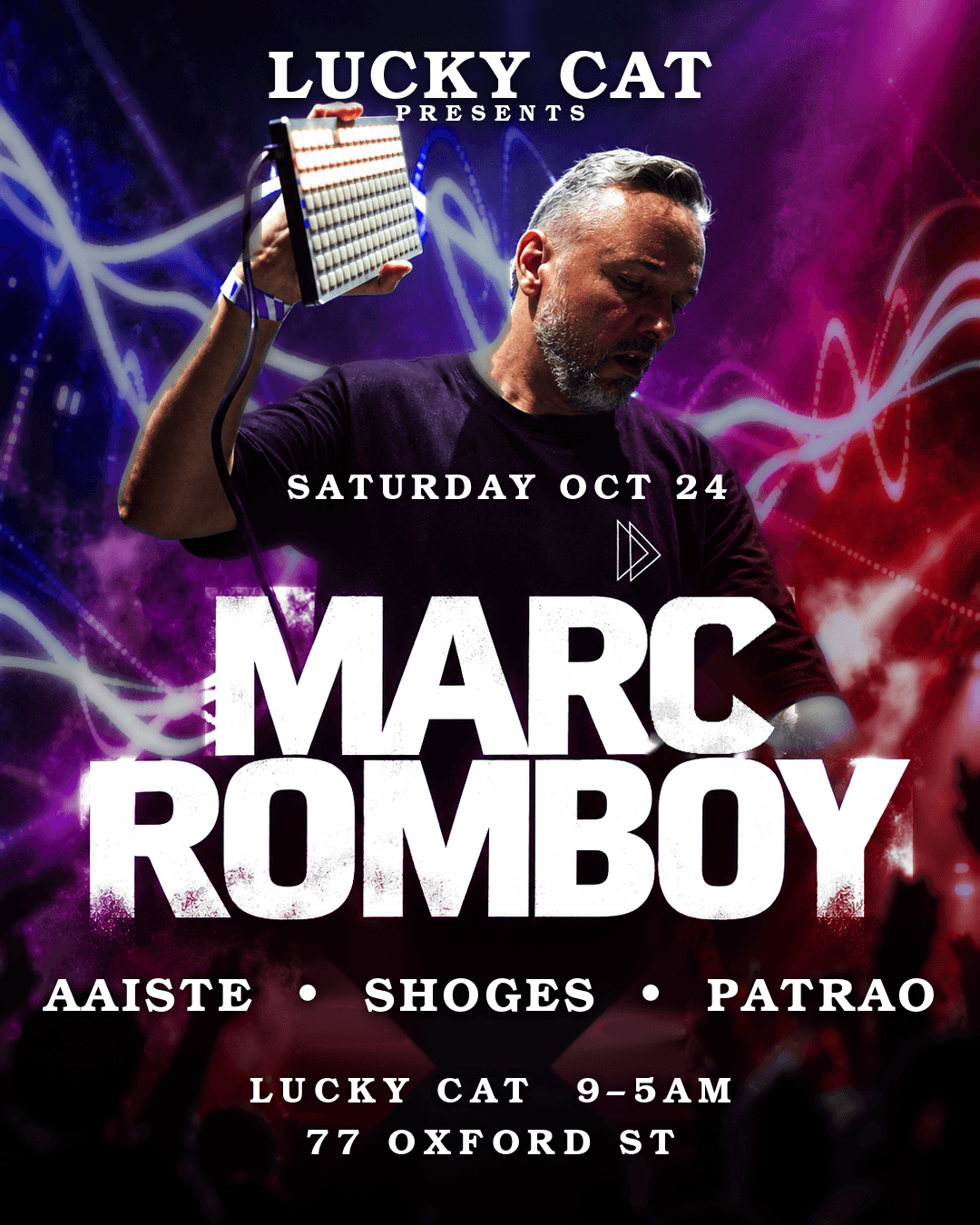 Lucky Cat with MARC ROMBOY (Germany) AAISTE, PATRAO, & SHOGES flyer