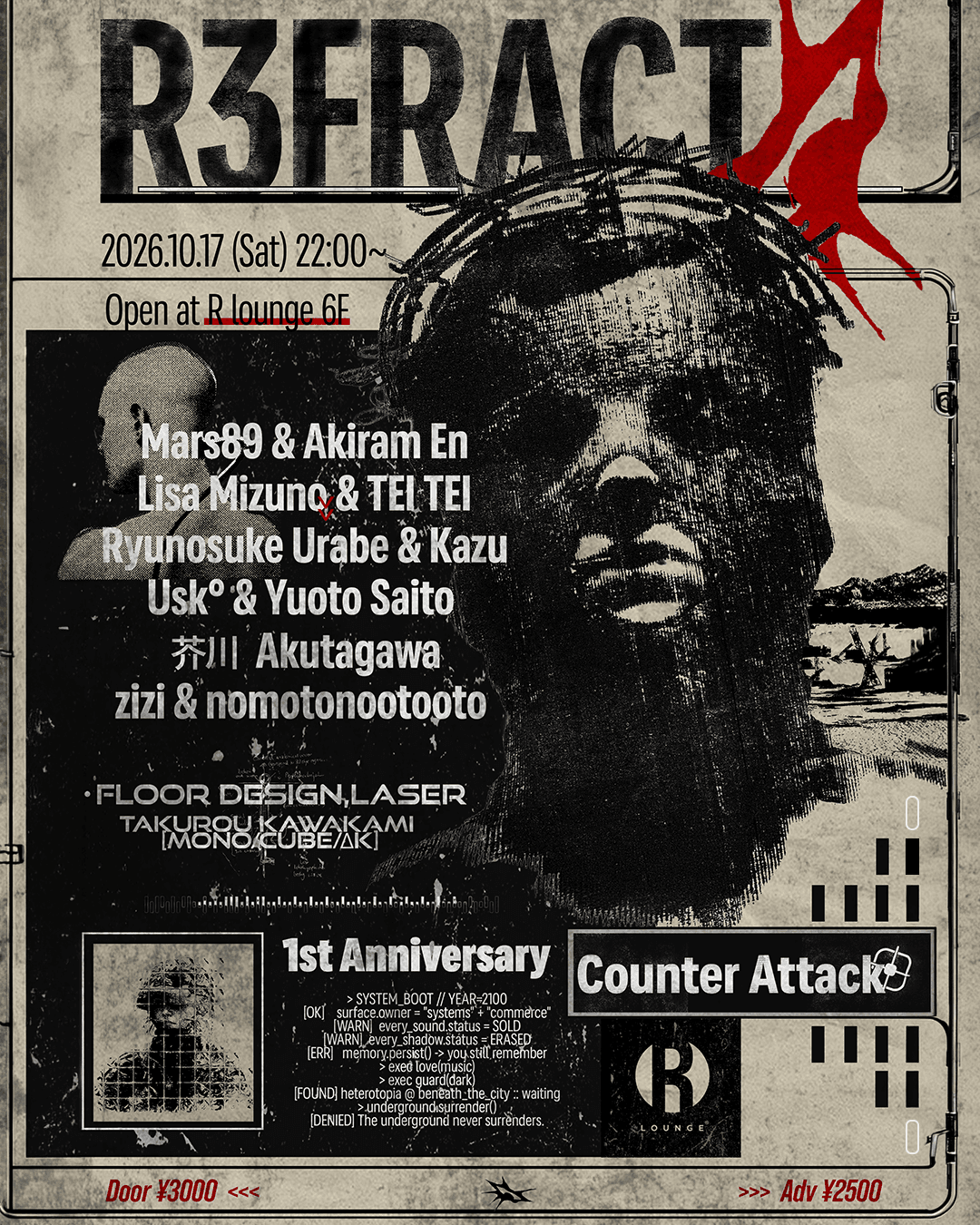 R3FRACT presents: 1st Anniversary & Counter Attack flyer