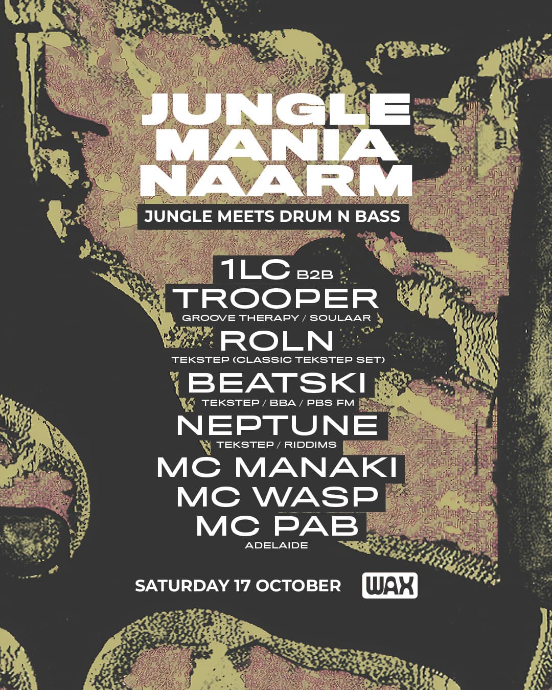 JUNGLE MANIA NAARM flyer