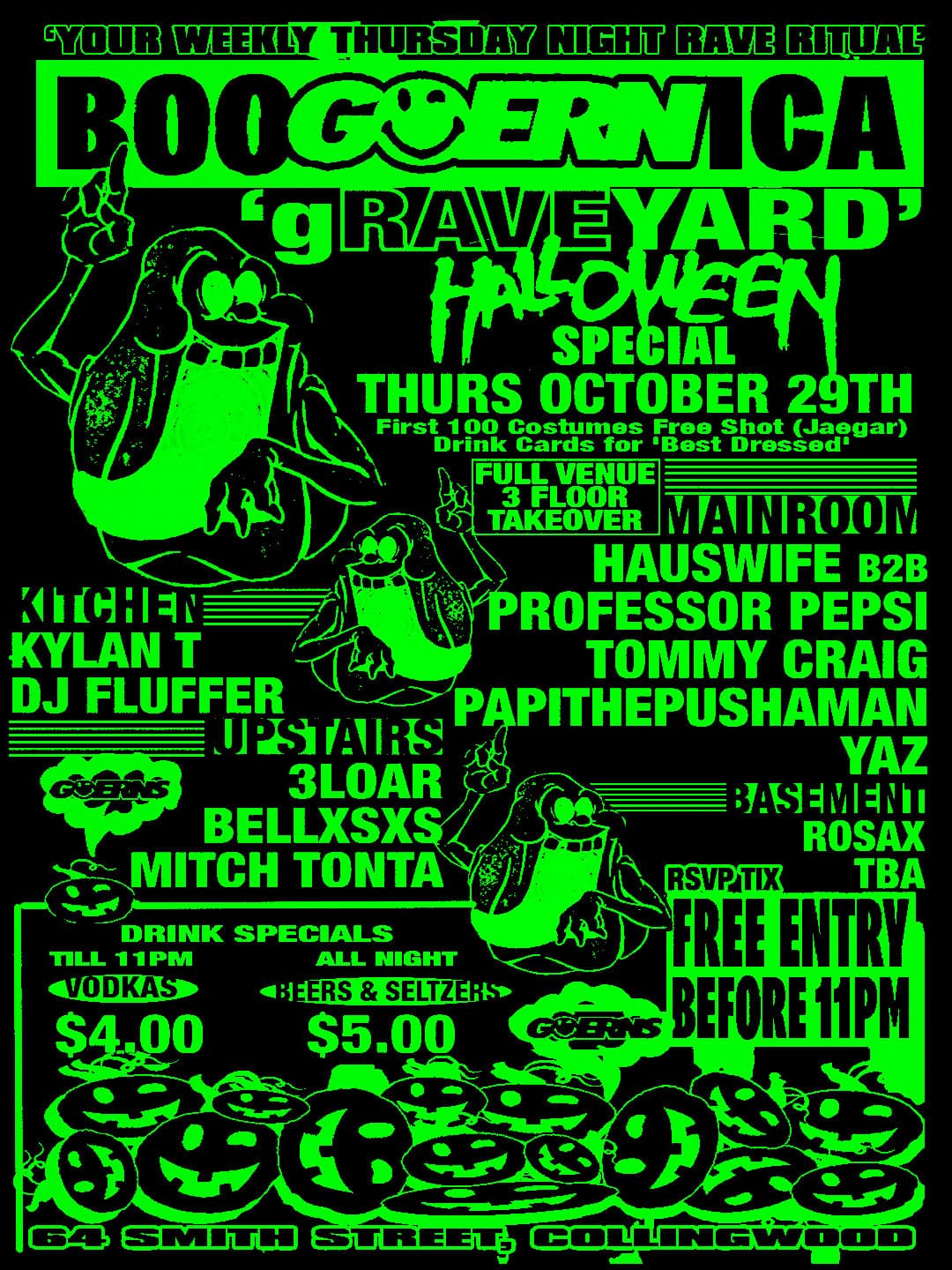 BOOGUERNICA!: Guerns HALLOWEEN SPECIAL: Costume = Free Shot flyer